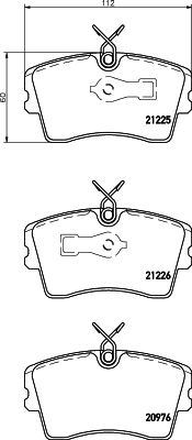 HELLA PAGID 8db355017851 -  Комплект тормозных колодок, дисковый тормоз